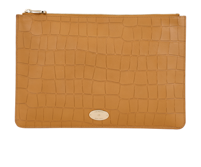 Mulberry Flat Pouch, &pound;160, Accessories, Brown, Leather, Front view